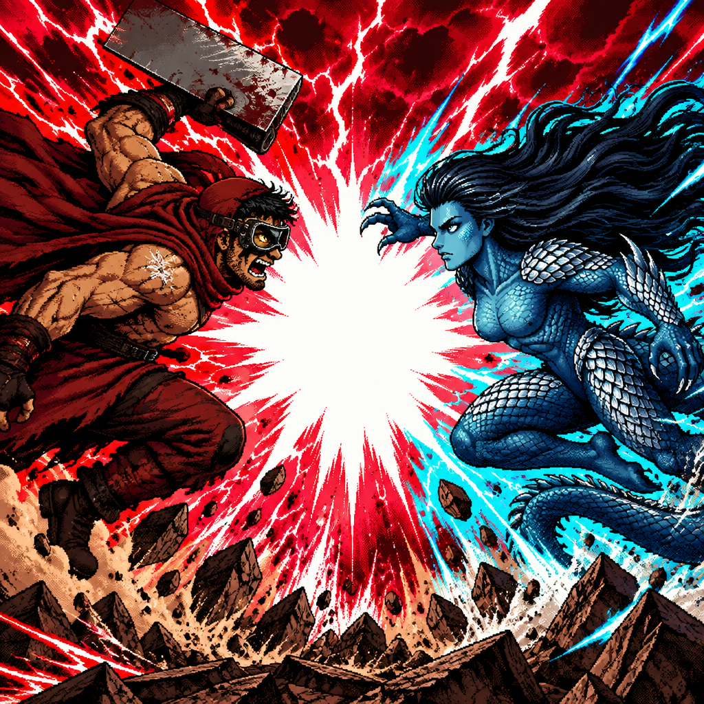 Killer Clicker promotional art showing 13 in battle